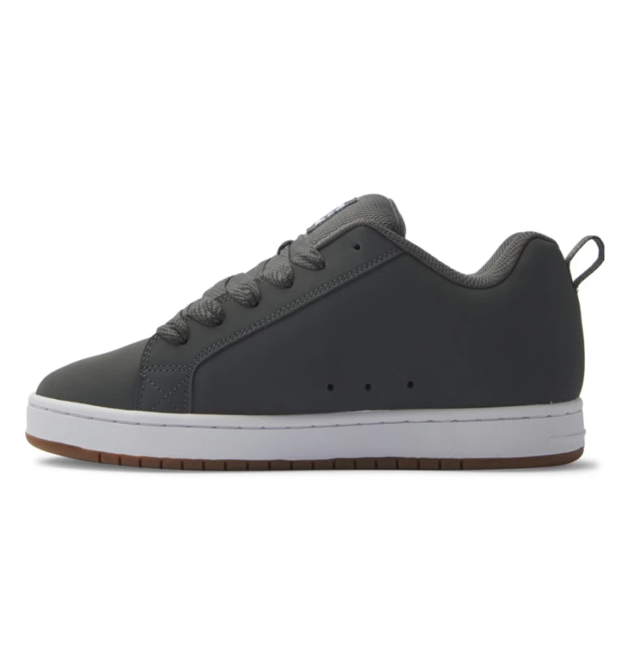 DC Shoes Men's Court Graffik Sneakers - Dark Grey/White Athletic Shoes for Men