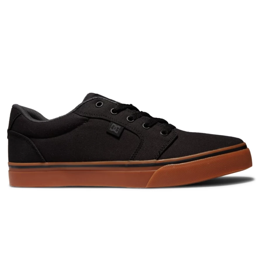 DC Shoes Men's Anvil Black/Gum Skate Shoes - Casual & Durable Sneakers