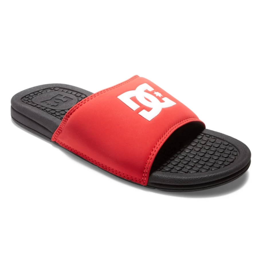 DC Shoes Men's Bolsa Slides - Black/Red Sandals for Men