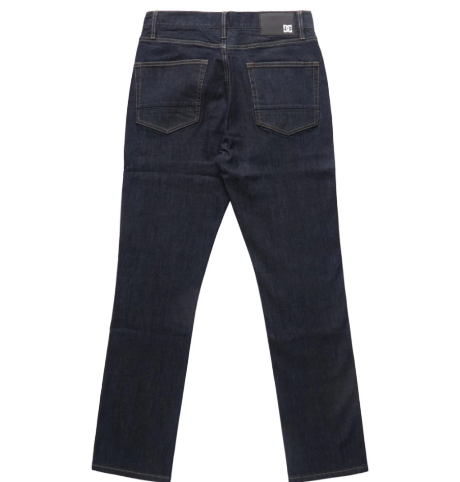 DC Shoes Men's Straight Fit Worker Jeans in Indigo Rinse - Durable Denim for Men