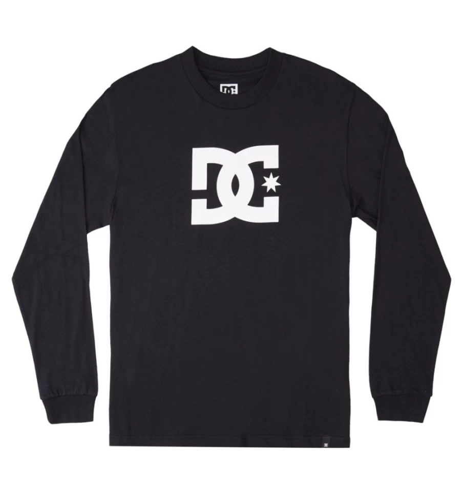 Men's DC Shoes Star Print Long Sleeve T-Shirt - Black