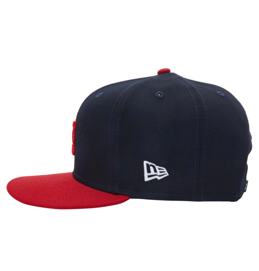 DC Shoes Men's Navy & Red Empire Fielder Snapback Baseball Cap