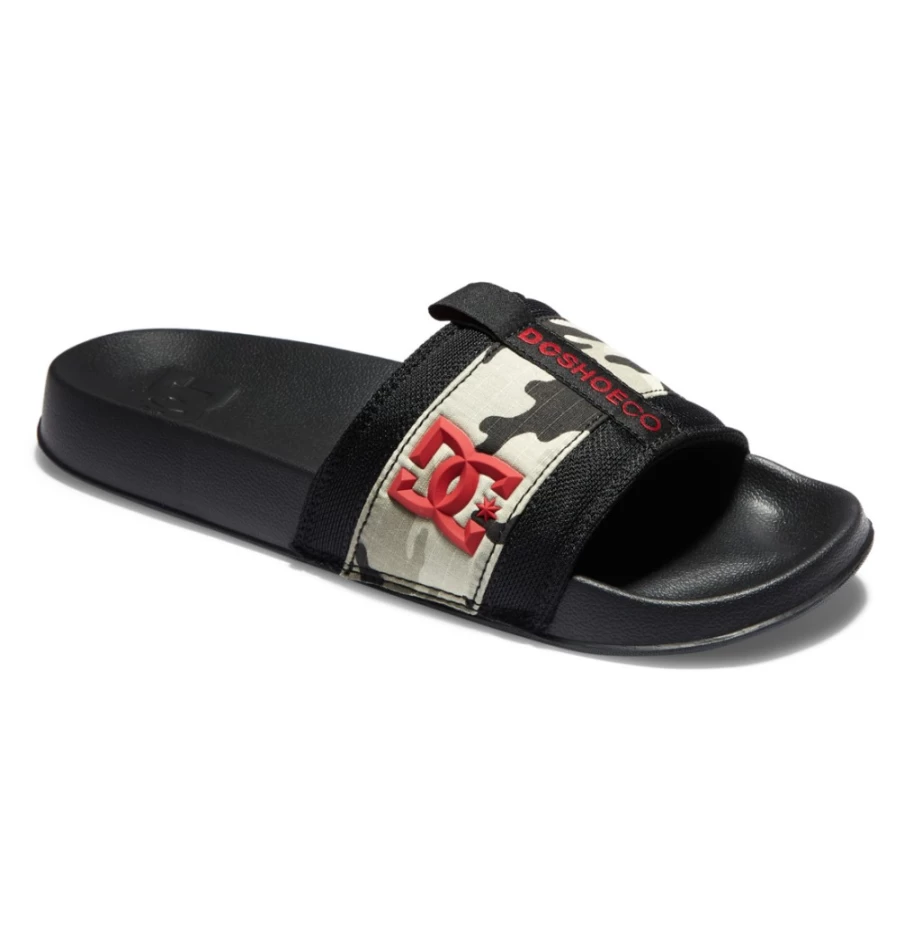 DC Shoes Men's Lynx Slides - Astro Camo Black | Casual Comfortable Sandals for Men