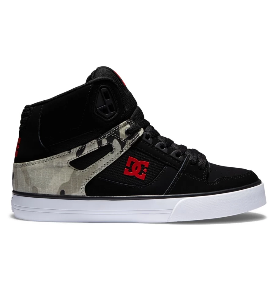 DC Shoes Men's Pure High-Top Sneakers in Astro Camo Black - Streetwear Skate Shoes for Men