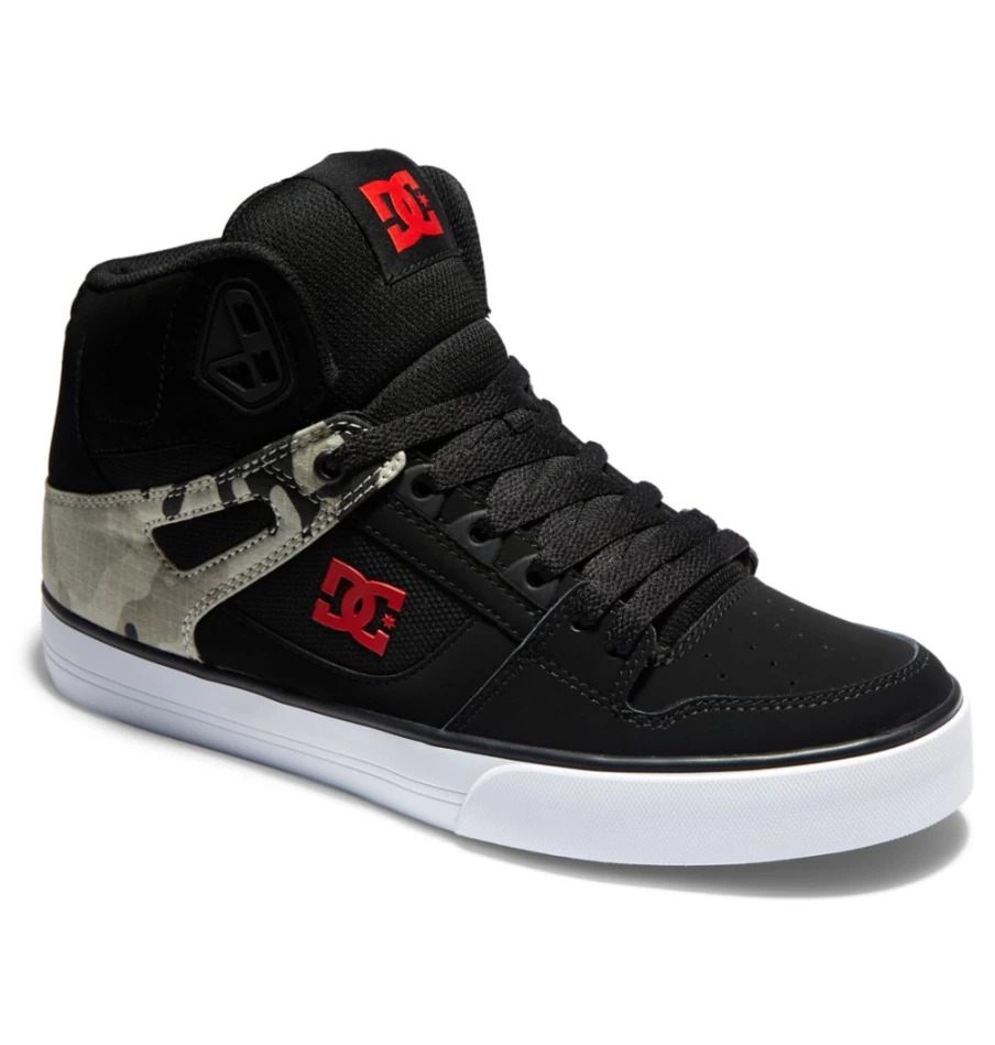 DC Shoes Men's Pure High-Top Sneakers in Astro Camo Black - Streetwear Skate Shoes for Men