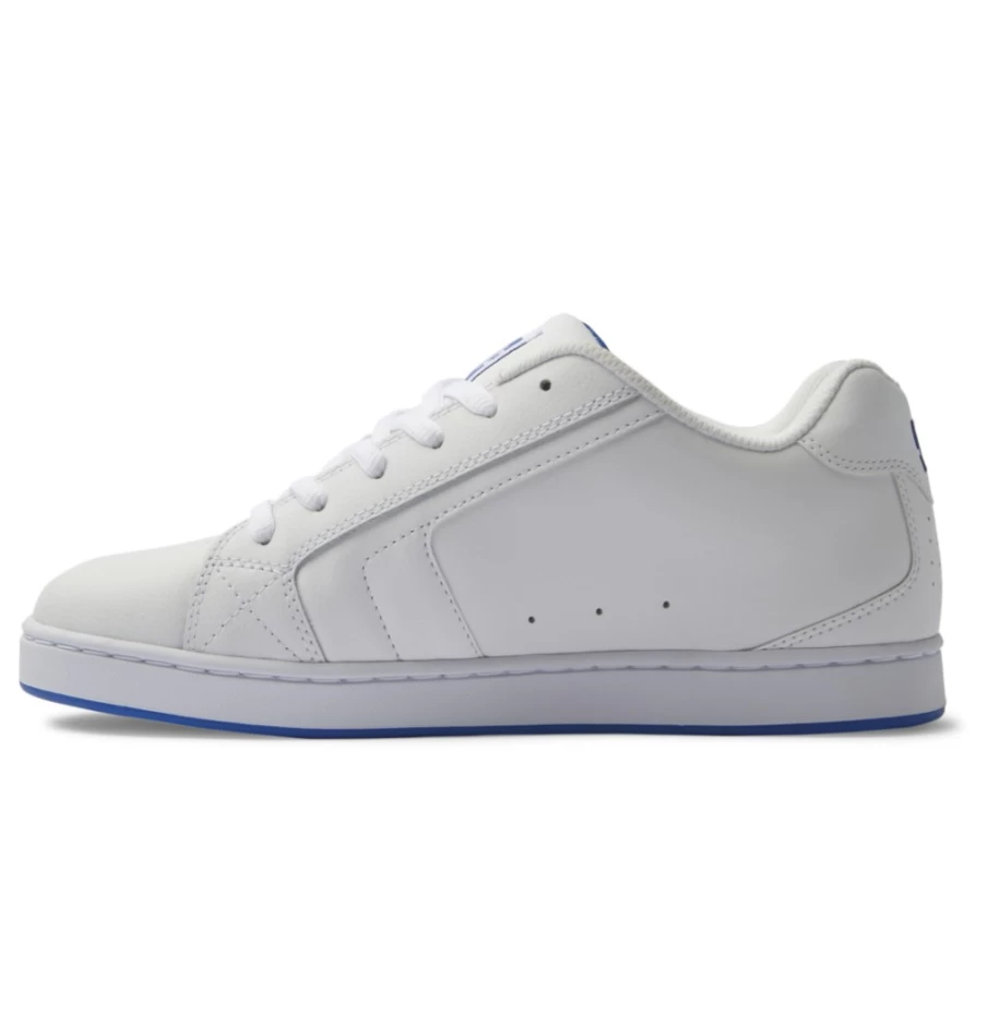 DC Shoes Men's White/Grey/Blue Mesh Sneakers - Breathable Net Design for Men