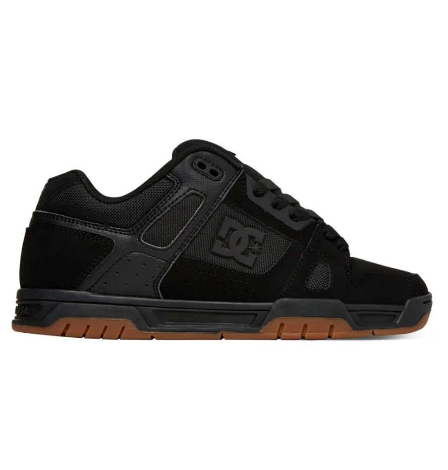 DC Shoes Men's Stag Skate Shoes - Black/Gum Sole Casual Sneakers
