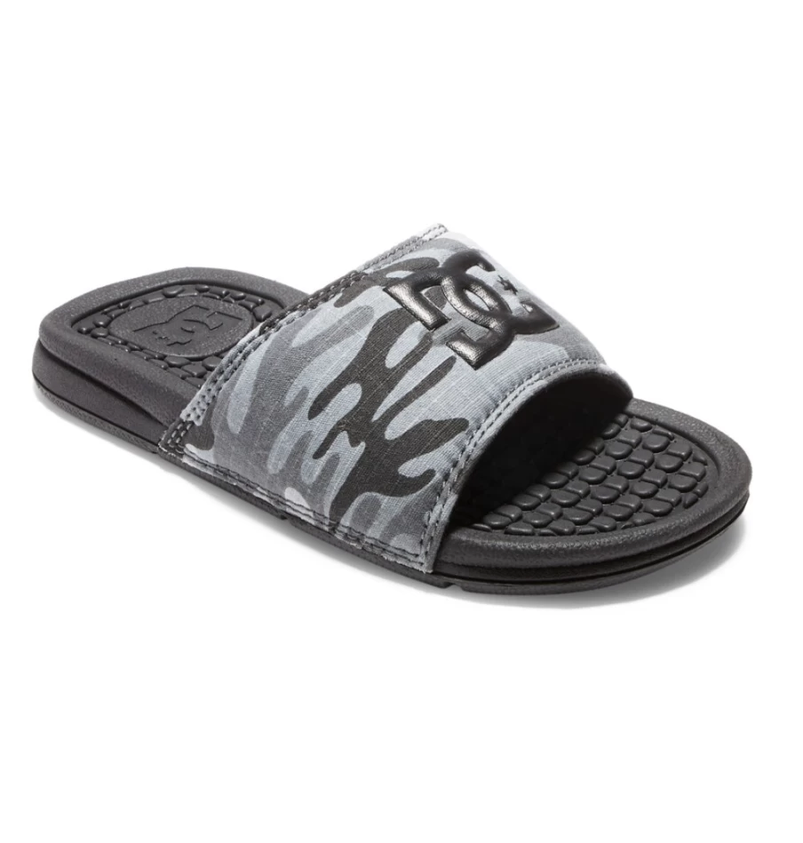 DC Shoes Kids' Grey Camo Bolsa Slides | Boys & Girls Comfortable Sandals