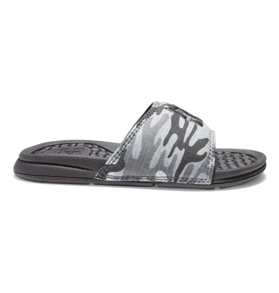 DC Shoes Kids' Grey Camo Bolsa Slides | Boys & Girls Comfortable Sandals
