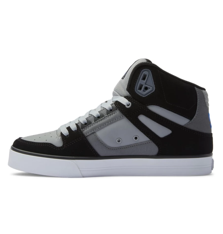 DC Shoes Men's Pure High-Top Sneakers - Black/Grey/Blue Casual Skate Shoes
