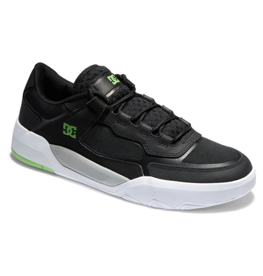 DC Shoes Men's Metric Sneakers - Black/Grey/Green Athletic Shoes for Men