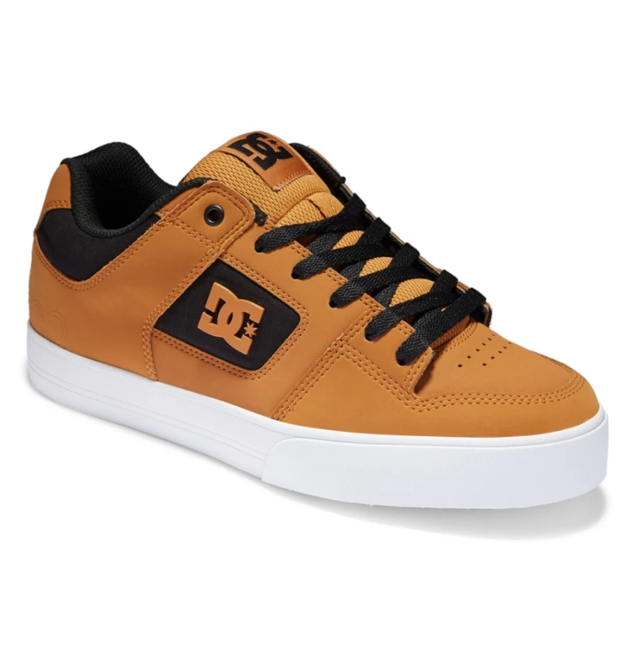 DC Shoes Men's Pure Sneakers in Dark Chocolate, Black & Oyster Colorway