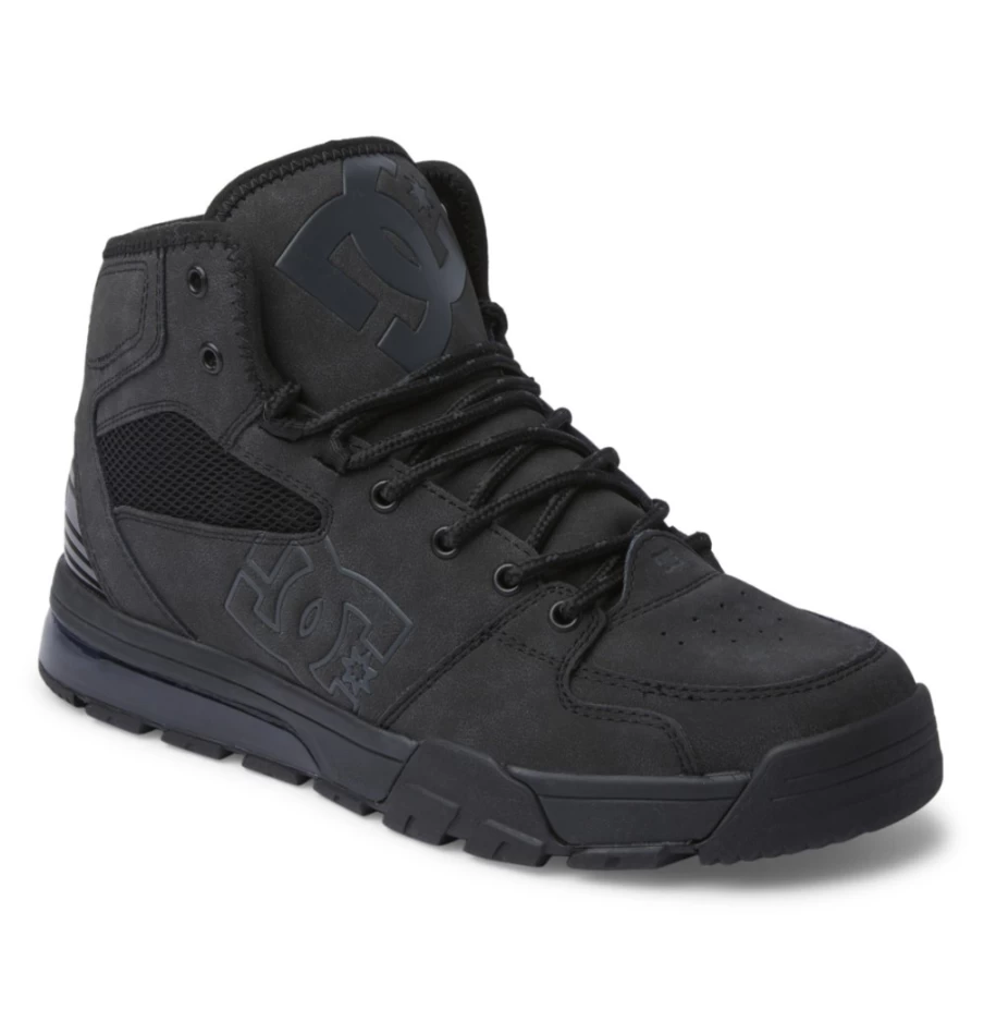 DC Shoes Men's Black High-Top Winter Boots - Water-Resistant & Versatile Casual Footwear