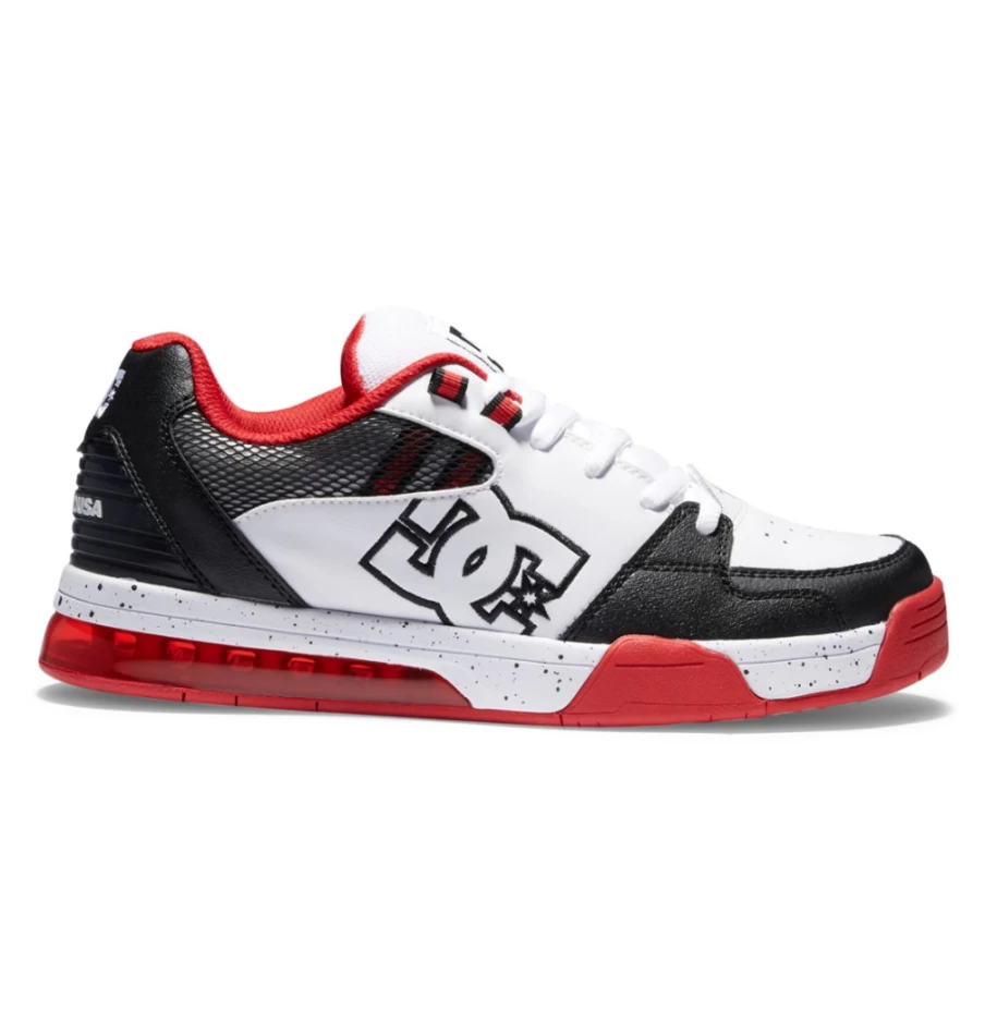 DC Shoes Men's Athletic Sneakers - White/Black/Red Casual & Versatile Footwear