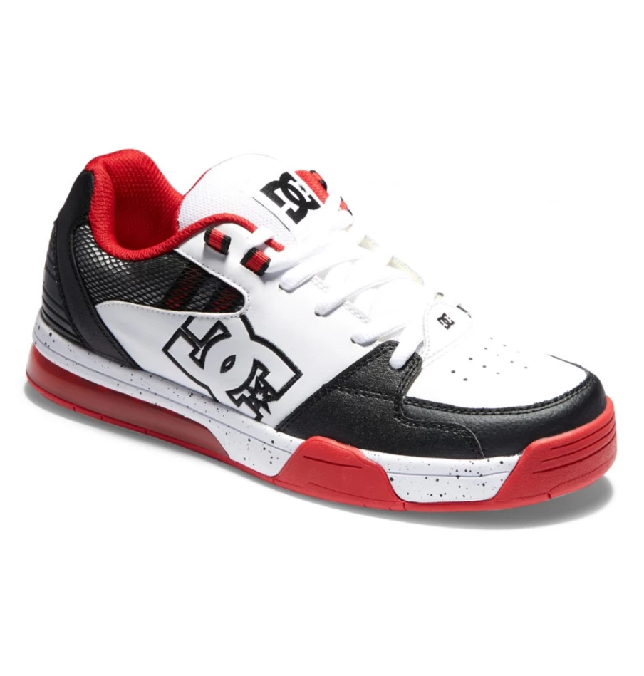 DC Shoes Men's Athletic Sneakers - White/Black/Red Casual & Versatile Footwear