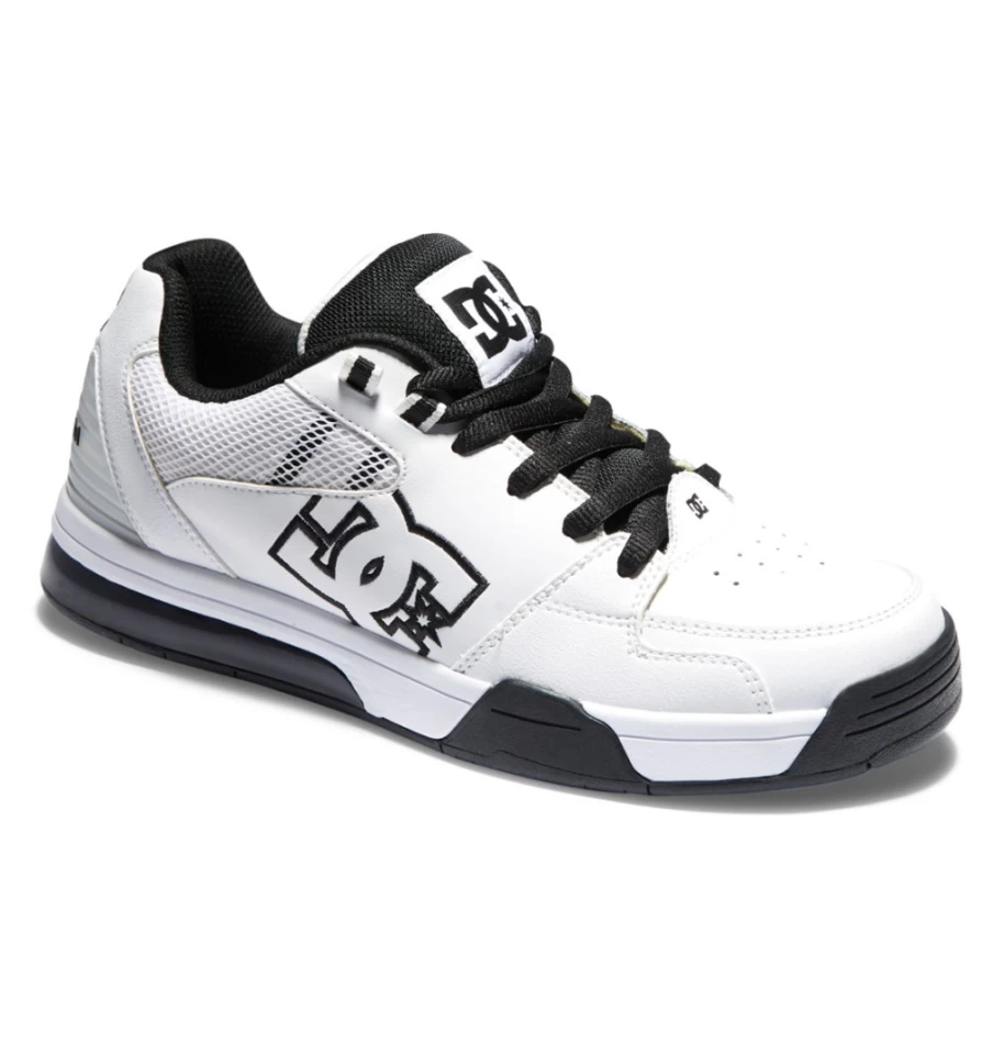 DC Shoes Men's White/Black Versatile Casual Sneakers