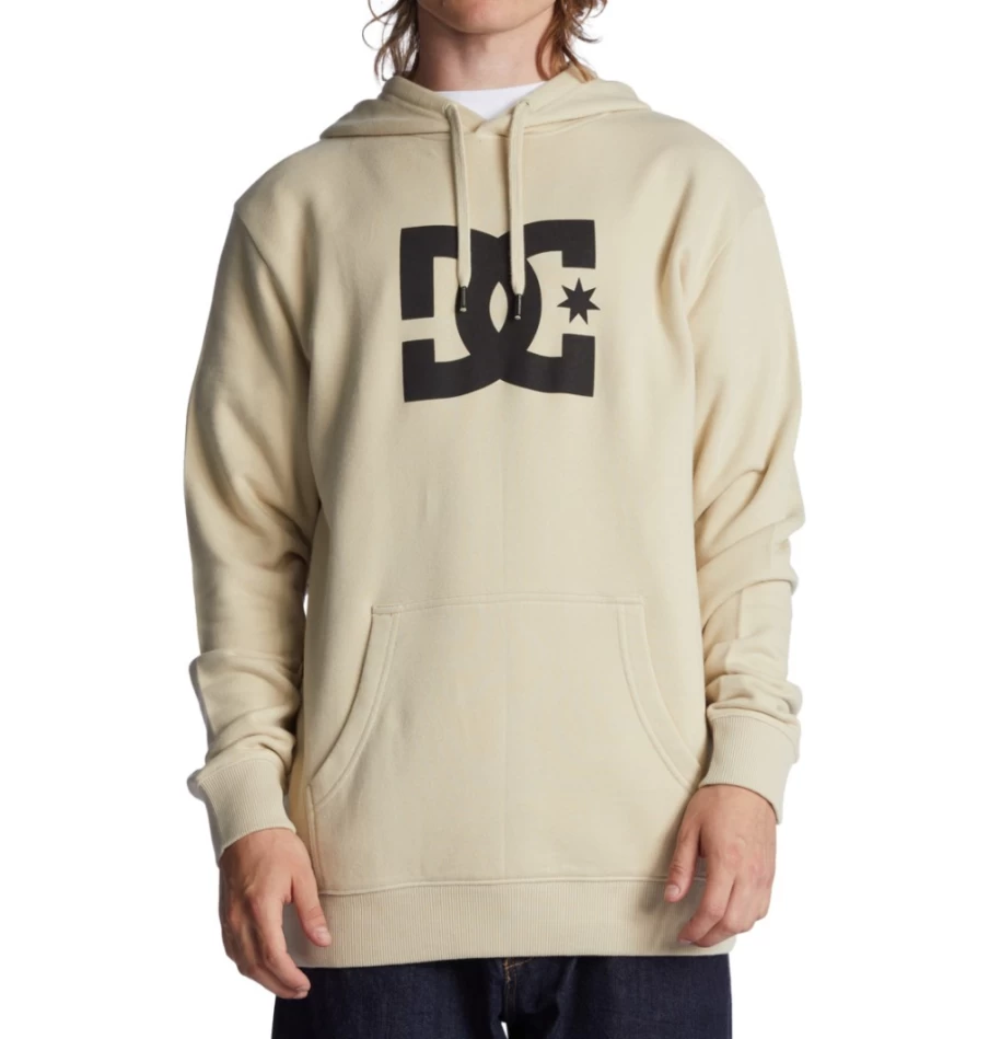 Men's DC Shoes Star Hoodie - Overcast Grey Pullover Sweatshirt