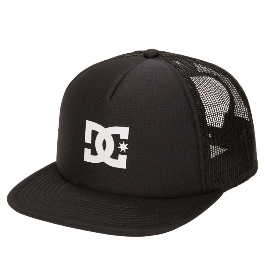 DC Shoes Men's Black Trucker Hat - Gas Station Style Snapback Cap