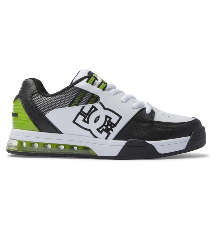 DC Shoes Men's White/Lime Versatile Sneakers for Casual & Active Wear