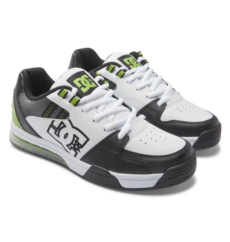 DC Shoes Men's White/Lime Versatile Sneakers for Casual & Active Wear