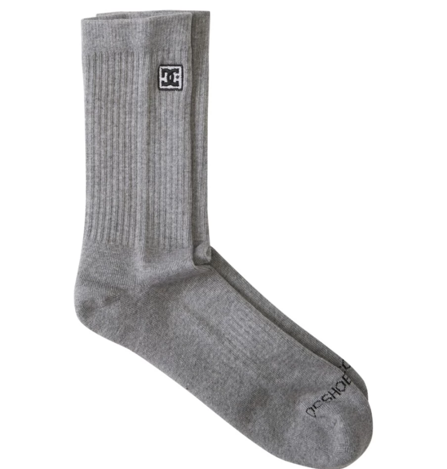 Men's DC Shoes Light Grey Heather 2-Pack Crew Socks