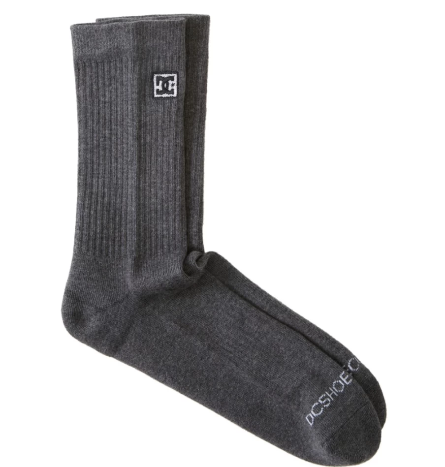 Men's DC Shoes Light Grey Heather 2-Pack Crew Socks