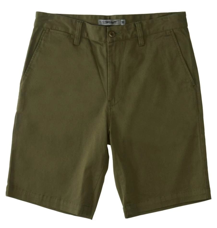 DC Shoes Men's Ivy Green Worker Chino Shorts - Durable Casual Work Shorts