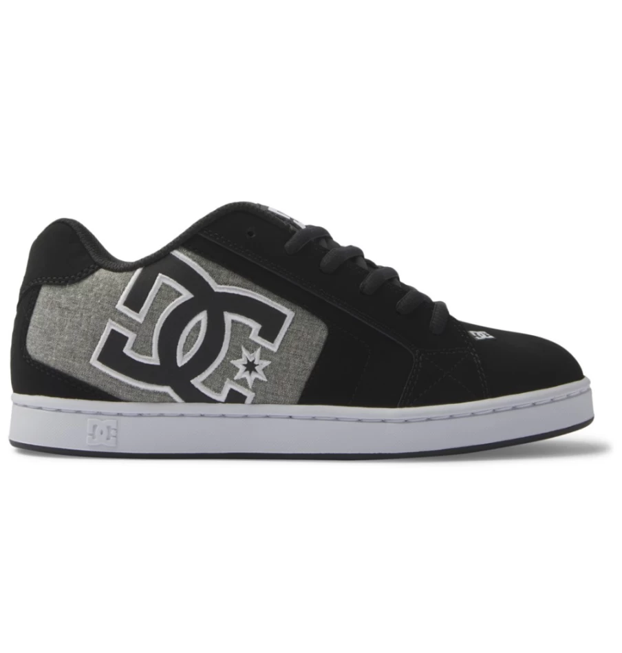 DC Shoes Men's Net Sneakers - Black, Battleship, Armor Colorway | Breathable Mesh Athletic Shoes