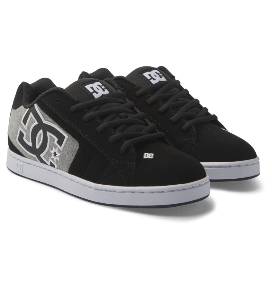 DC Shoes Men's Net Sneakers - Black, Battleship, Armor Colorway | Breathable Mesh Athletic Shoes