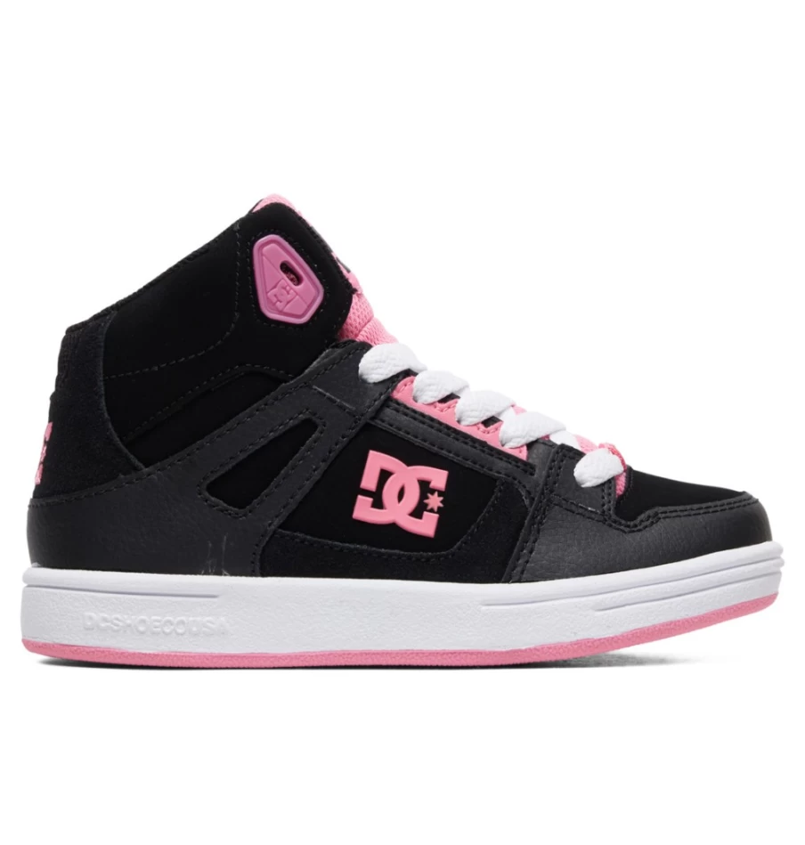DC Shoes Kids' Pure Sneakers - Black/Pink Style for Active Children
