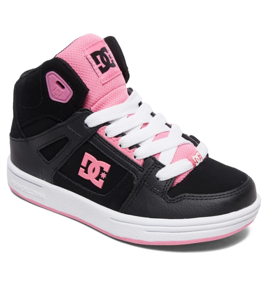 DC Shoes Kids' Pure Sneakers - Black/Pink Style for Active Children