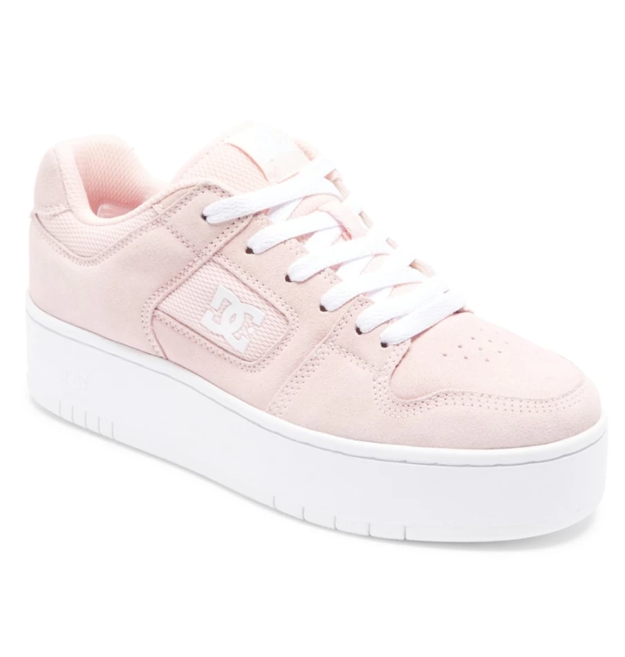 DC Shoes Women's Light Pink Platform Sneakers - Manteca 4 High Top Shoes