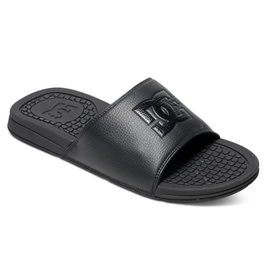 DC Shoes Men's Bolsa Slides - Black Allover Casual Comfort Sandals