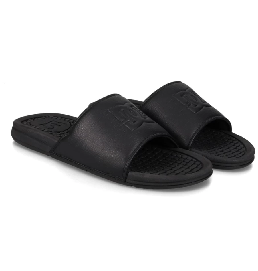 DC Shoes Men's Bolsa Slides - Black Allover Casual Comfort Sandals