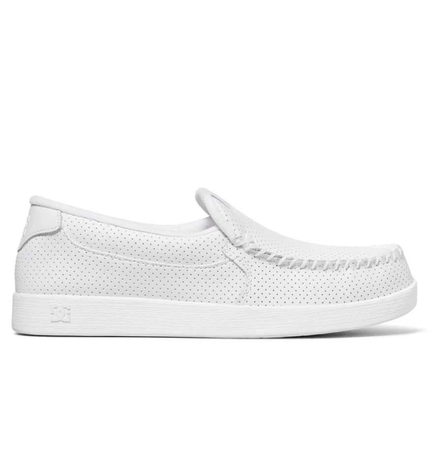 DC Shoes Men's White Villan Slip-On Sneakers - Casual Skate Shoes