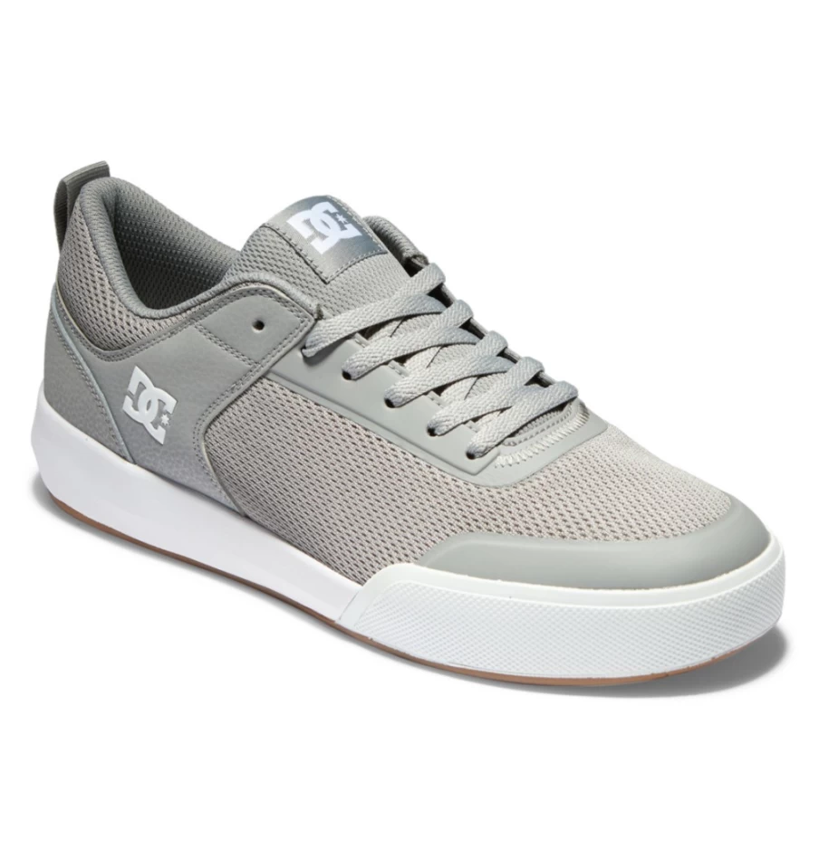DC Shoes Men's Transit Grey/White Sneakers - Lightweight Comfortable Casual Shoes