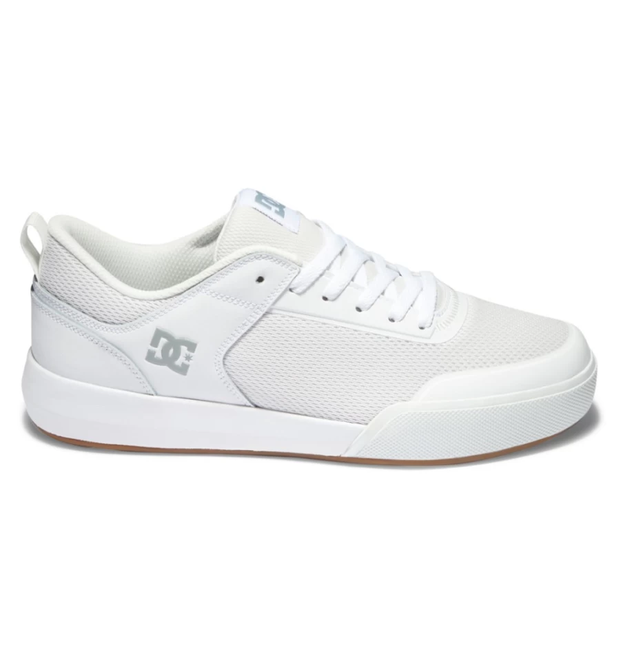 DC Shoes Men's Transit Sneakers in White/Gum - Lightweight Casual Skate Shoes
