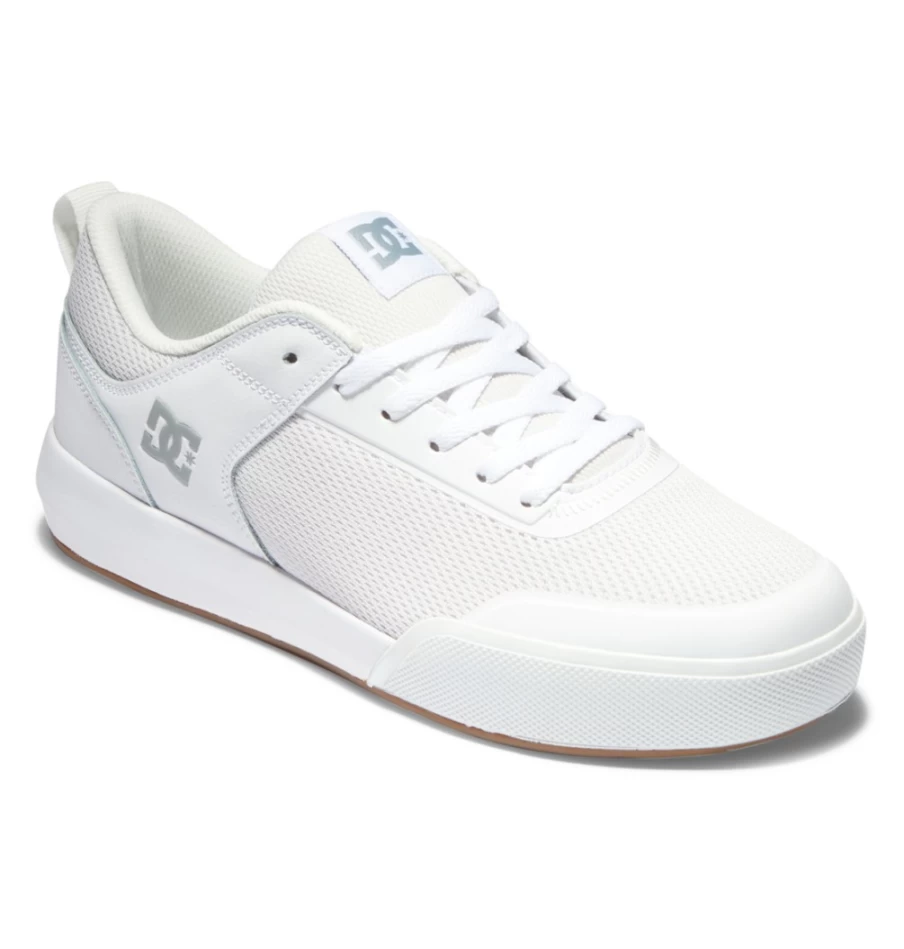 DC Shoes Men's Transit Sneakers in White/Gum - Lightweight Casual Skate Shoes