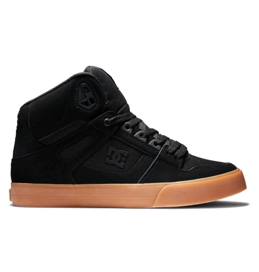 DC Shoes Men's Pure High-Top Sneakers in Black/Gum - Skateboarding Shoes for Men