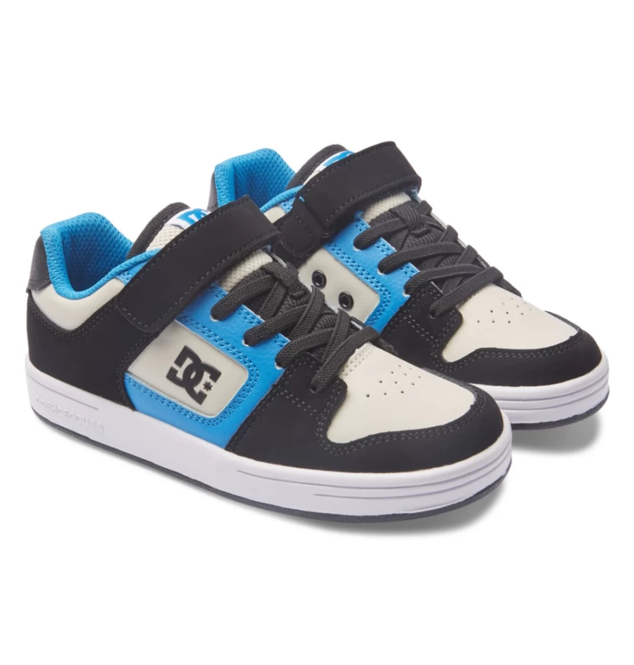 DC Shoes Kids' Manteca 4 Elastic Waist Lace-Up Sneakers - Black/Blue/Grey for Boys & Girls