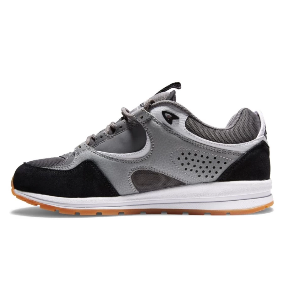 DC Shoes Men's Kalis Lite Skate Shoes - Black/Dark Grey/White | Lightweight Skateboarding Sneakers