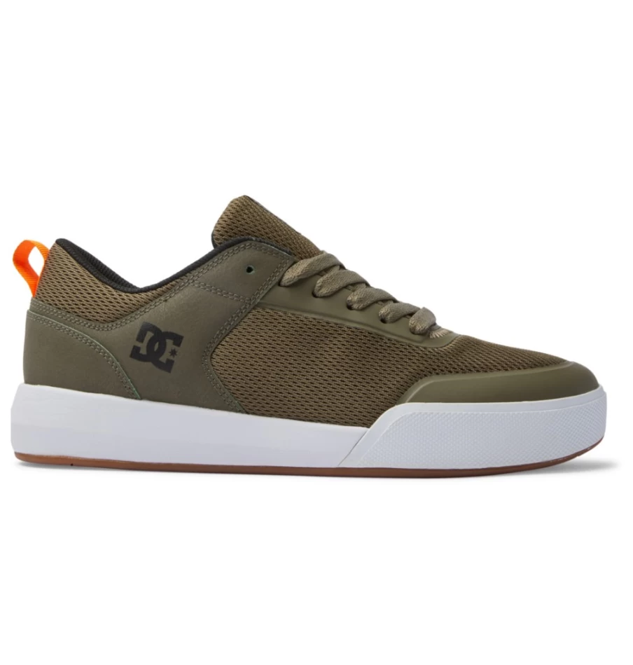 DC Shoes Men's Transit Sneakers in Olive/White - Lightweight Comfortable Skate Shoes