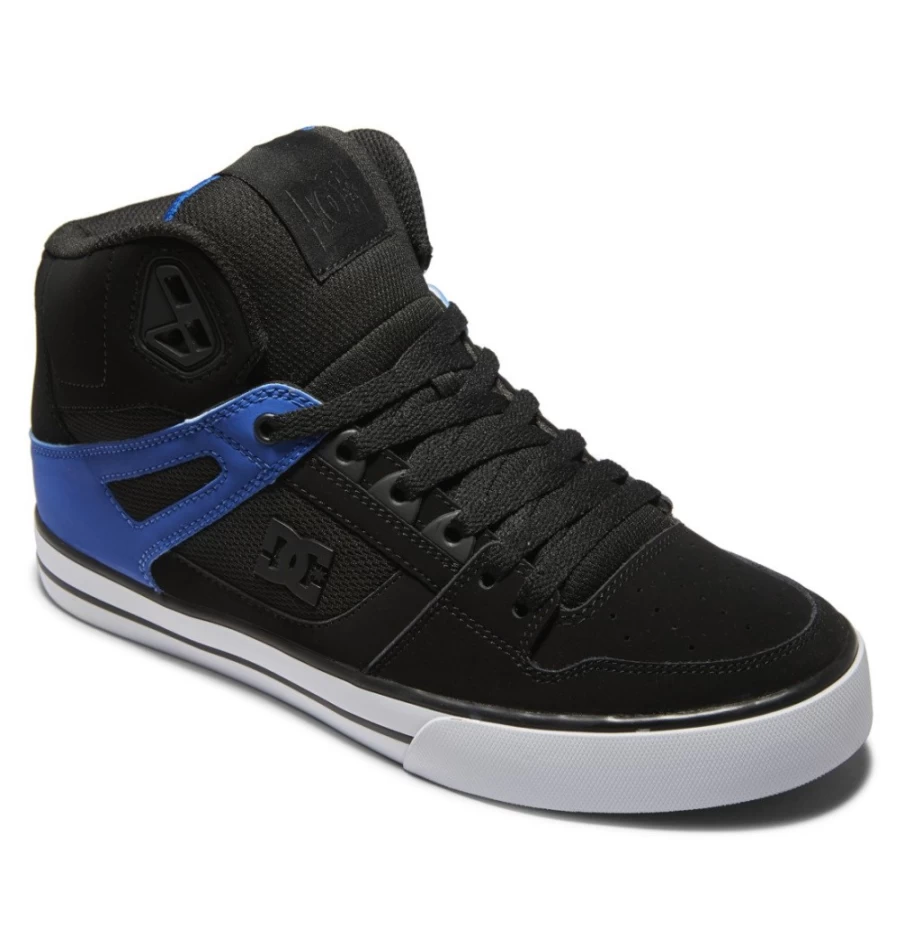 DC Shoes Men's Pure High-Top Sneakers in Black/Blue - Skateboarding Shoes for Men