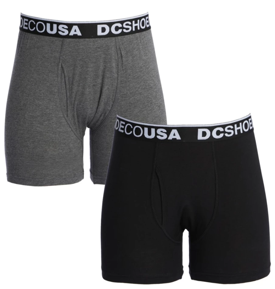 Men's DC Shoes Softies Boxer Brief - Charcoal Heather/Black Underwear for Men