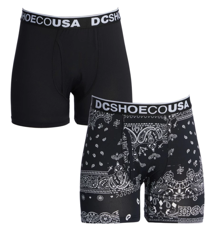 DC Shoes Men's Bandana Black The Performer 2-Pack Boxer Briefs Underwear