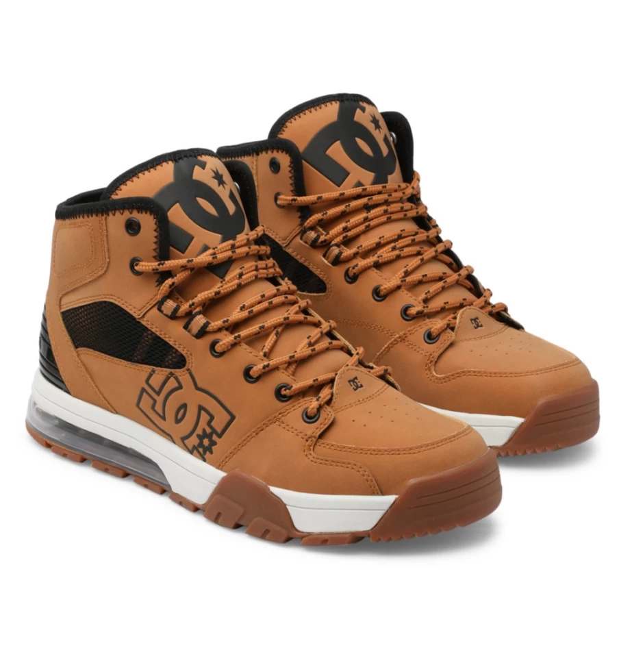 DC Shoes Men's Wheat/Black High-Top Water-Resistant Winter Boots - Versatile Snow & Cold Weather Footwear