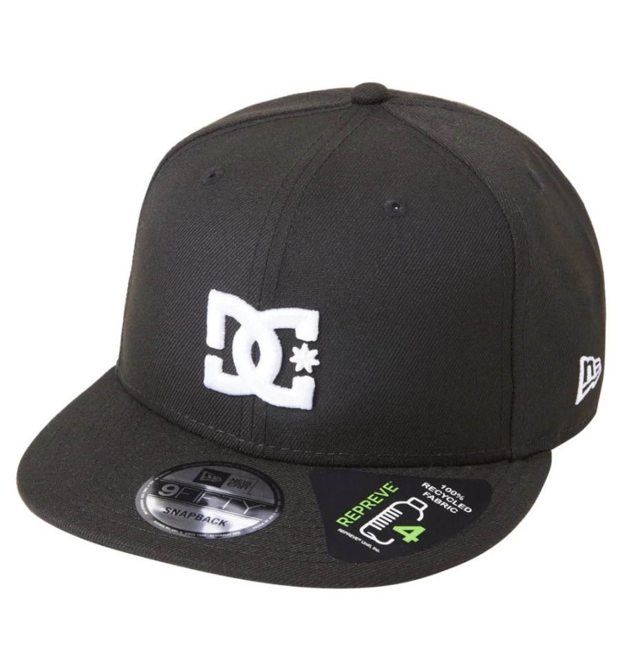 DC Shoes Men's Black Empire Fielder Snapback Hat - Adjustable Baseball Cap