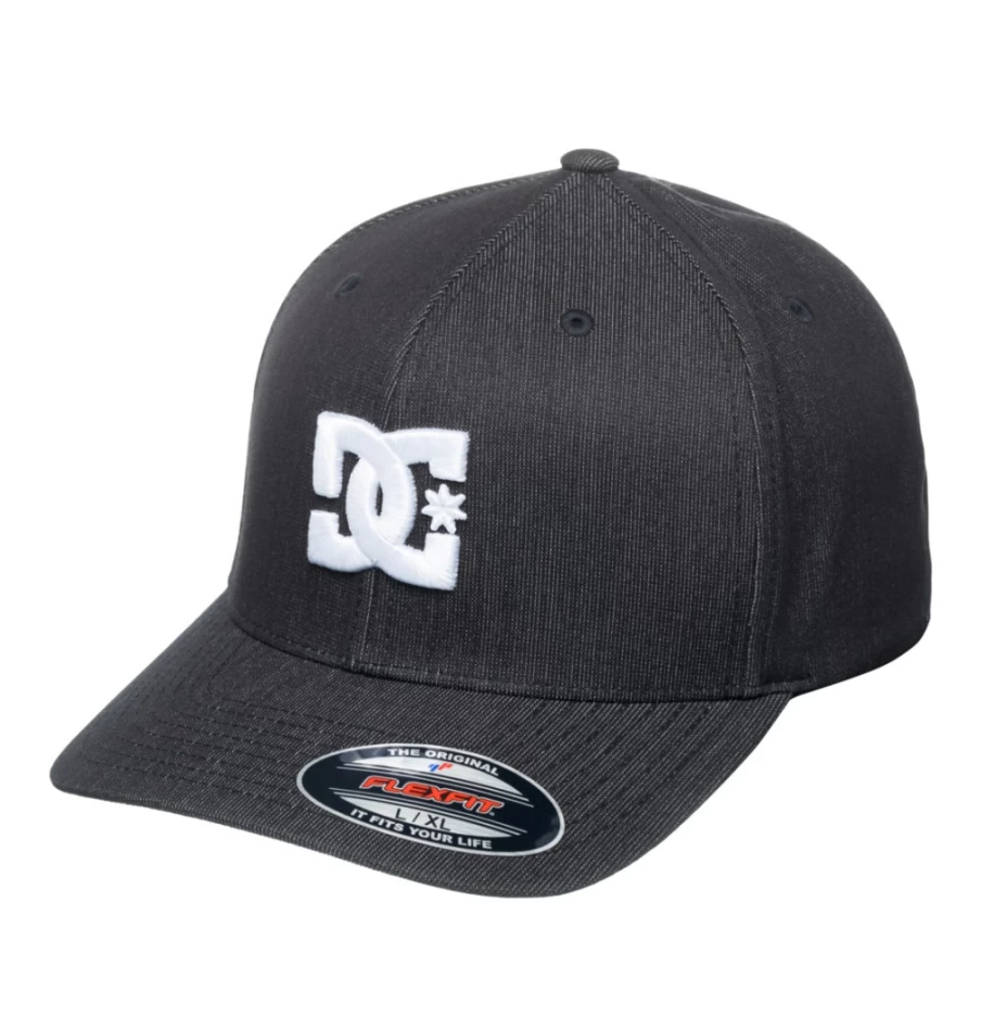 DC Shoes Men's Black Flexfit® Cap - Adjustable Baseball Hat for Men