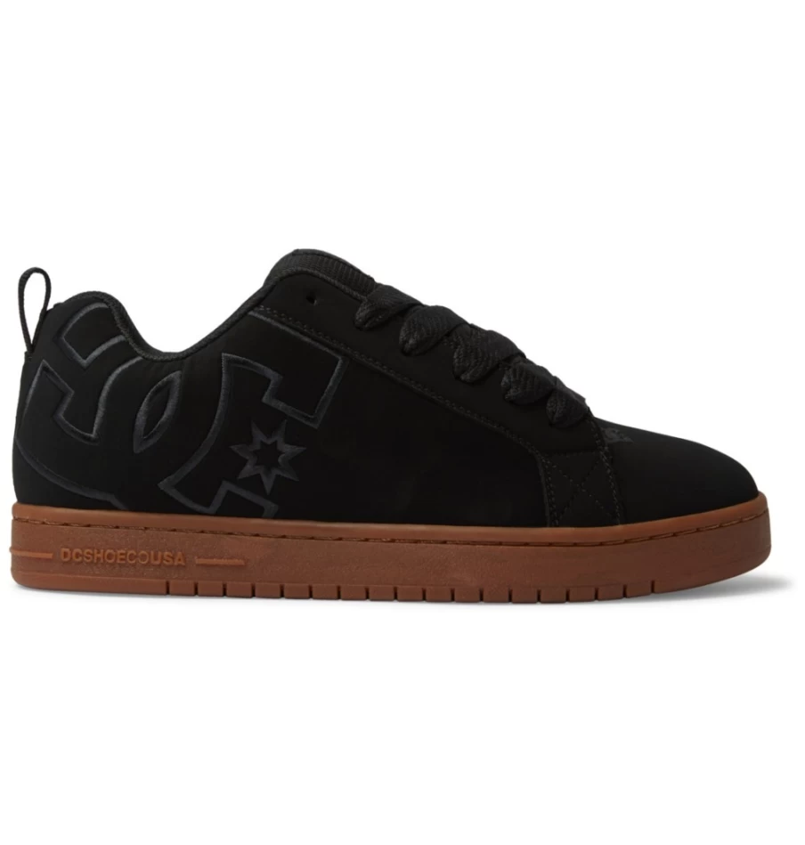 DC Shoes Men's Court Graffik Sneakers - Black/Gum Basketball Shoes for Men