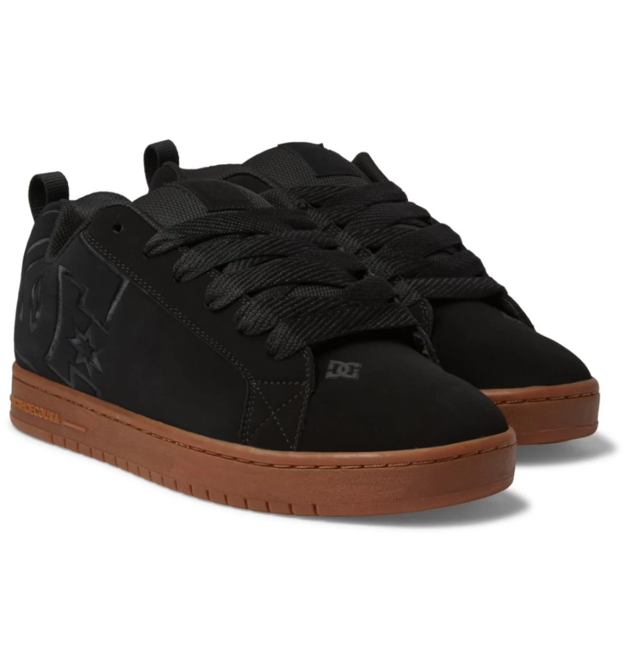 DC Shoes Men's Court Graffik Sneakers - Black/Gum Basketball Shoes for Men